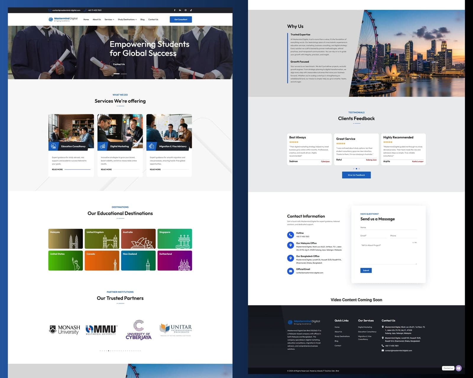 Education & Digital Consultancy Website | Wordpress & Elementor